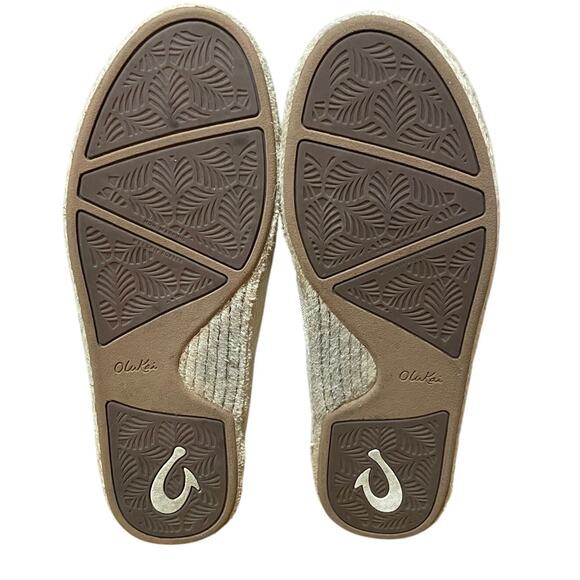 OLUKAI KAULA PAA KAPA SHOES Women's 8 Espadrille neutral cream linen canvas - Picture 7 of 7